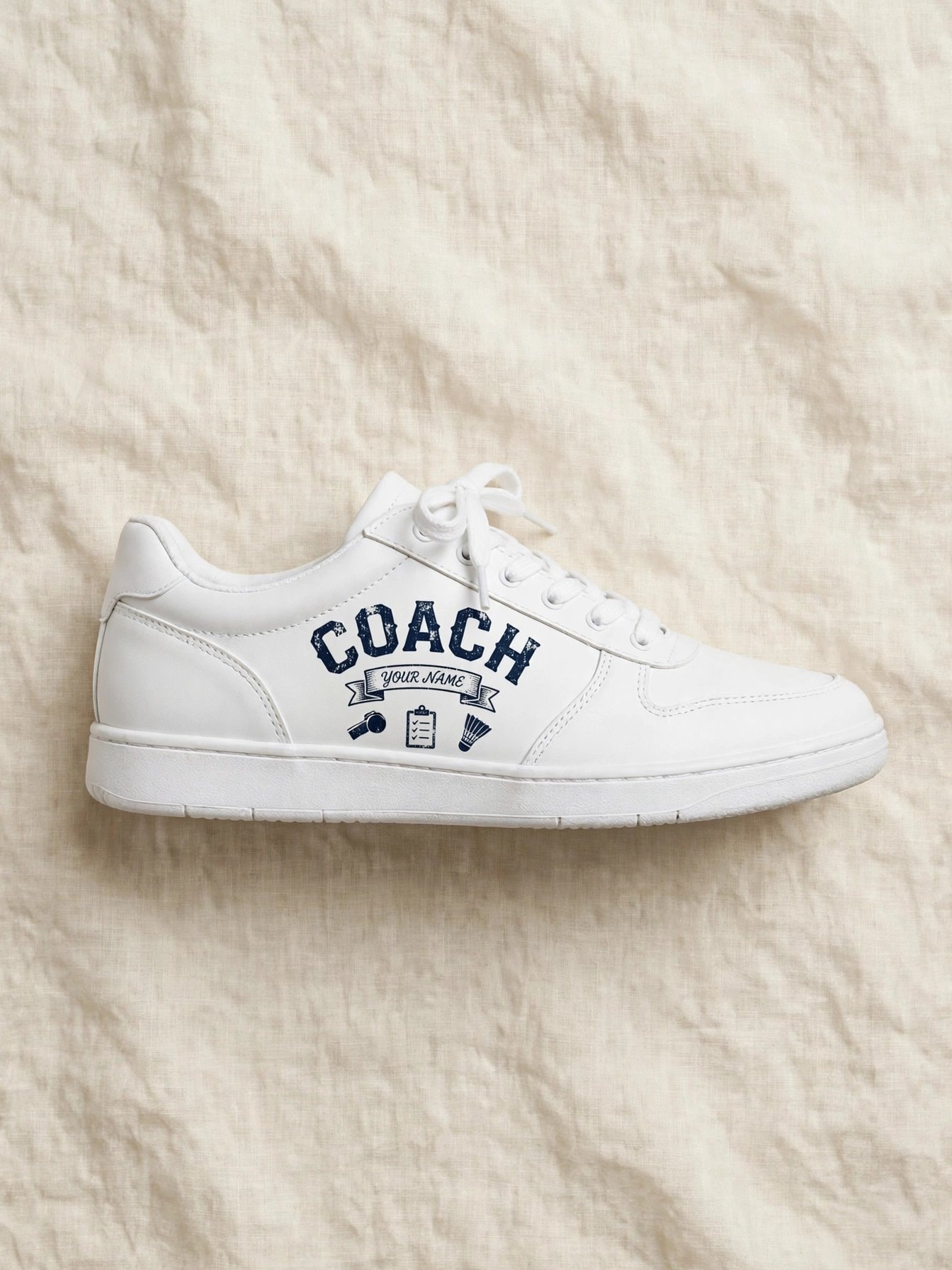 Badminton Coach Sneakers – Personalized Name Court Side Shoes