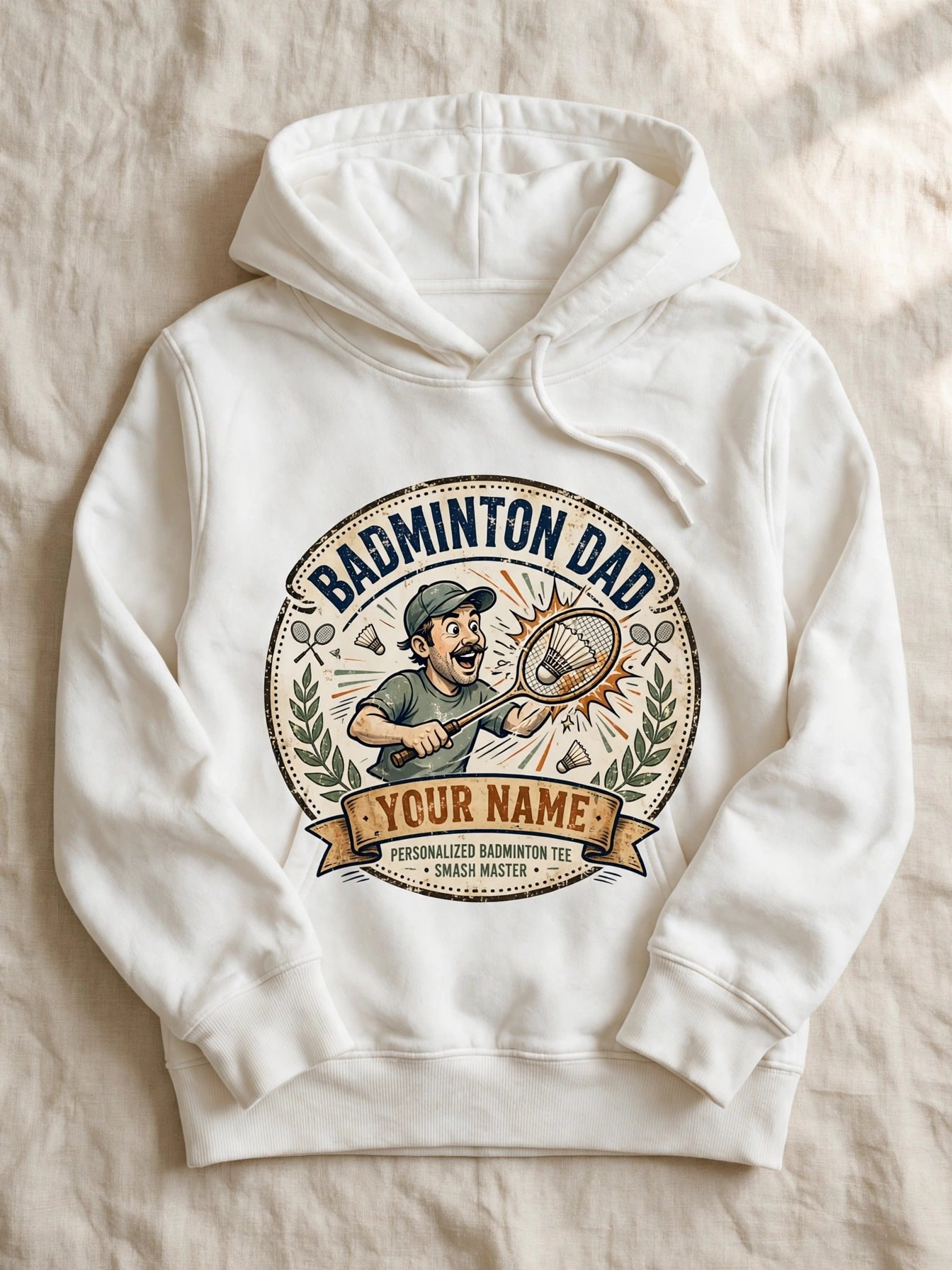 Badminton Dad Hoodie – Funny Smash Pullover, Personalized